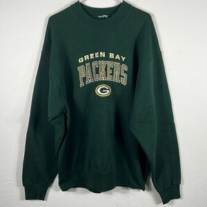 🔥🏈 Vintage GREEN BAY PACKERS NFL Pro Player Embroidered CREWNECK SWEATSHIRT XL